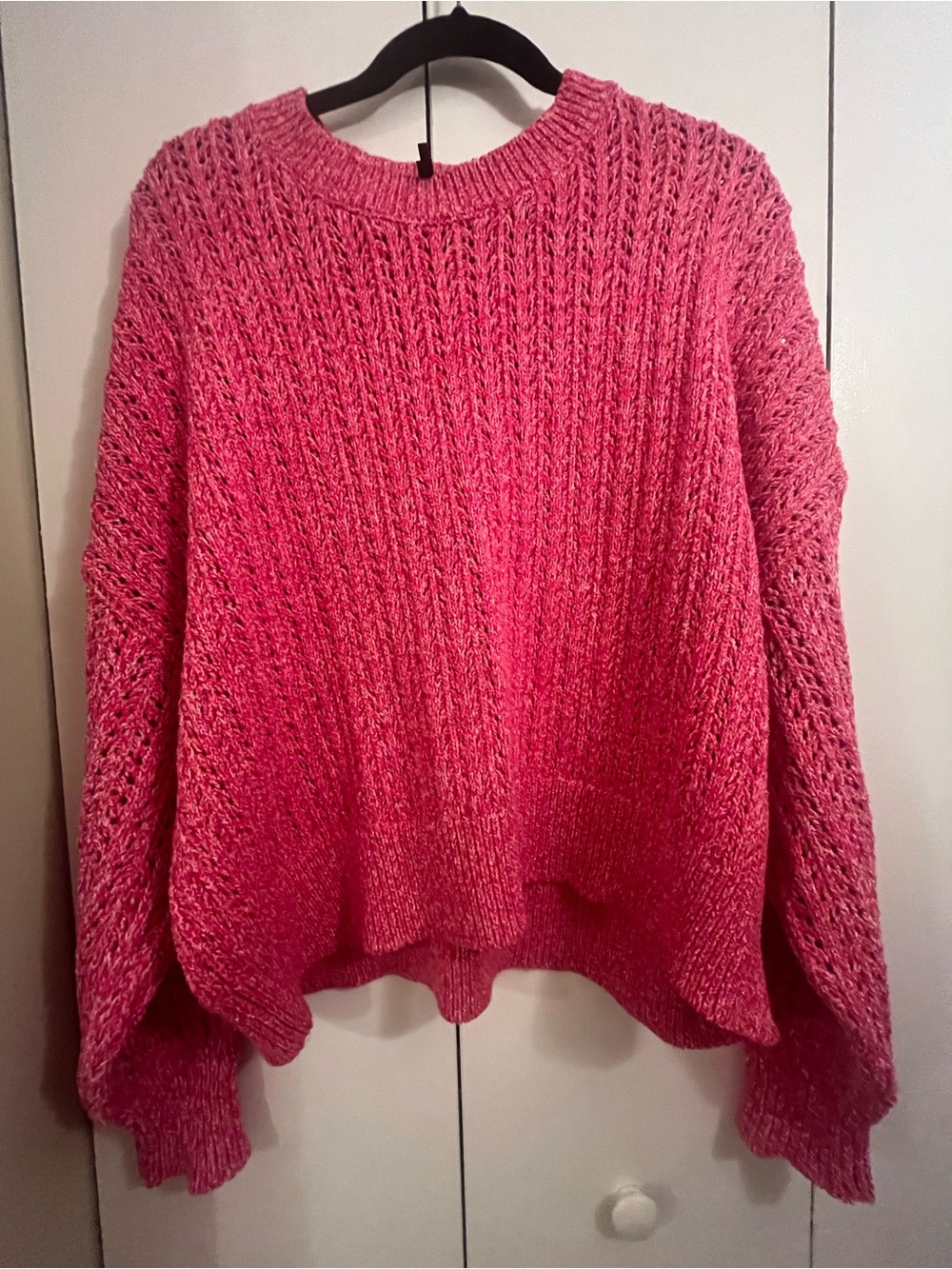 Rag and Bone Women's Pink Cable Knit Crewneck Sweater. Preppy. Barbie. Feminine.